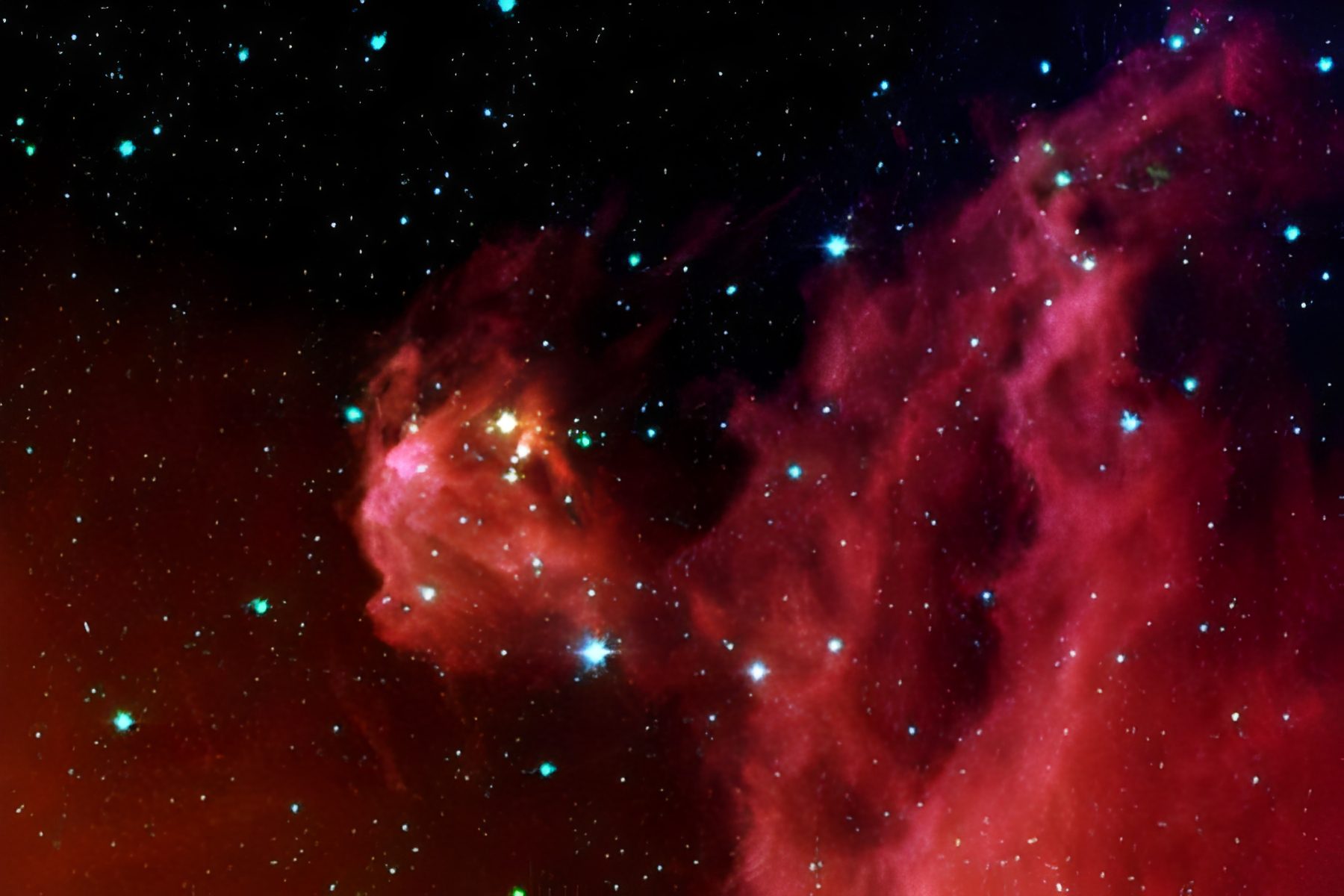 Vibrant space nebula formation