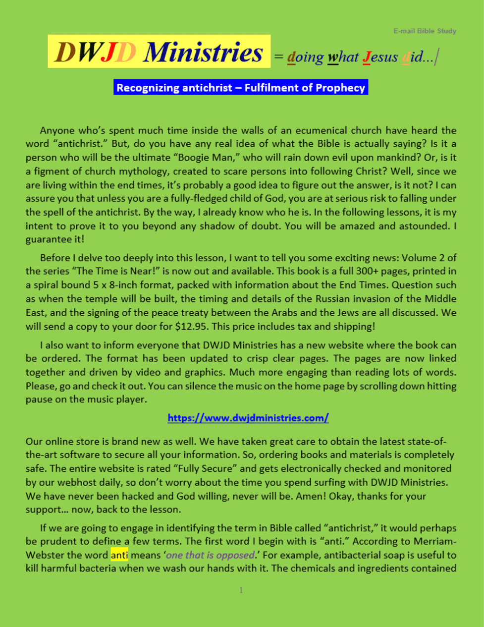 Green and yellow religious newsletter design