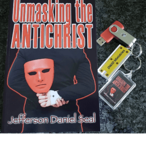 Red mask on book cover