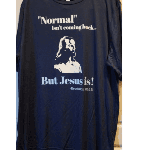 Religious message printed on t-shirt